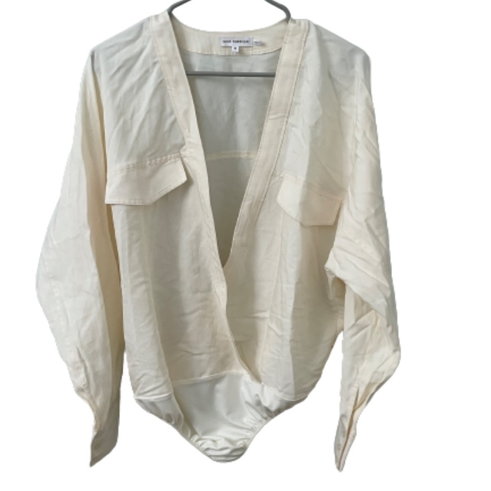 Good American Utility Wrap Bodysuit. Ivory Size 4.
